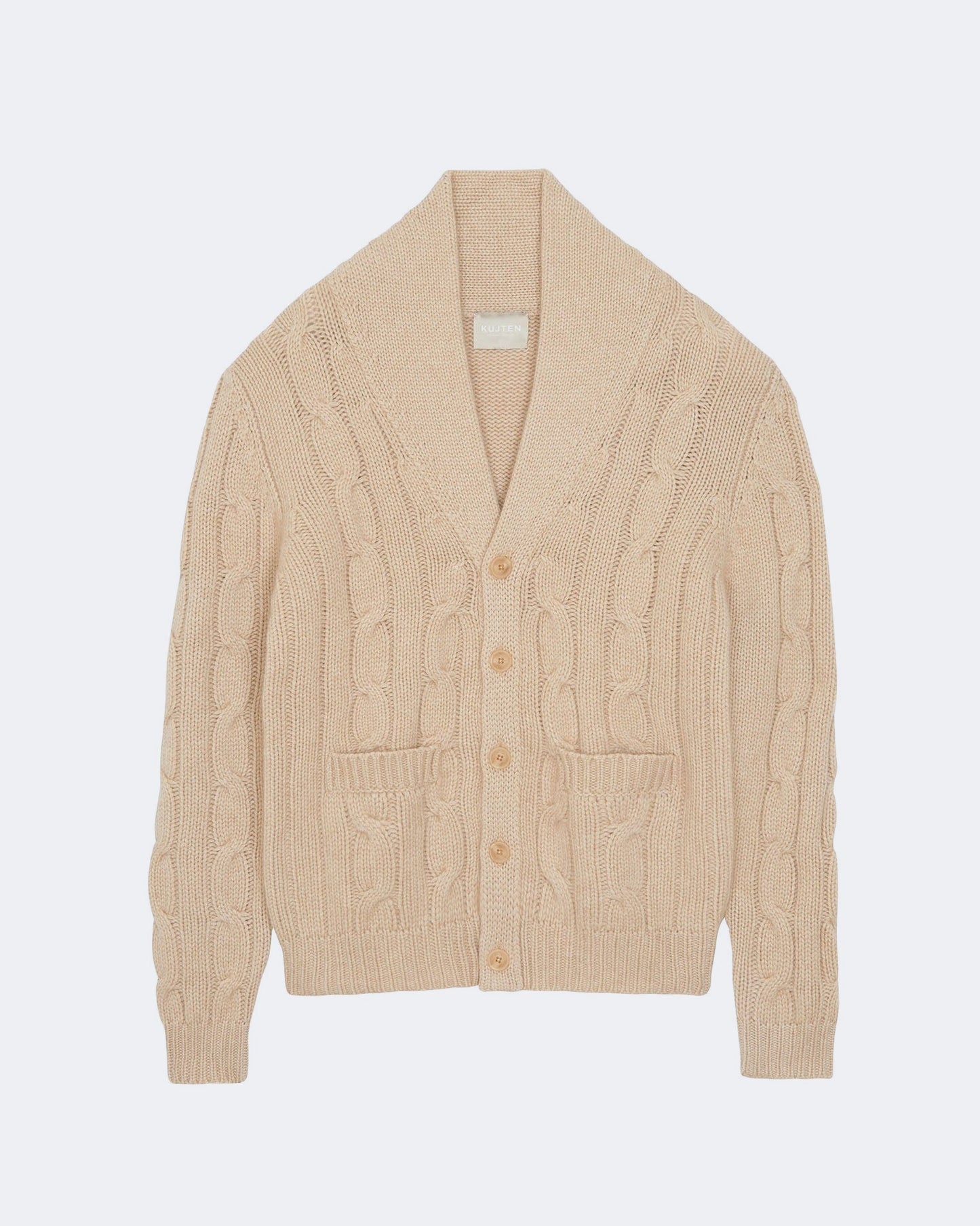 Gilet en cachemire beige pour homme - Kujten packshot