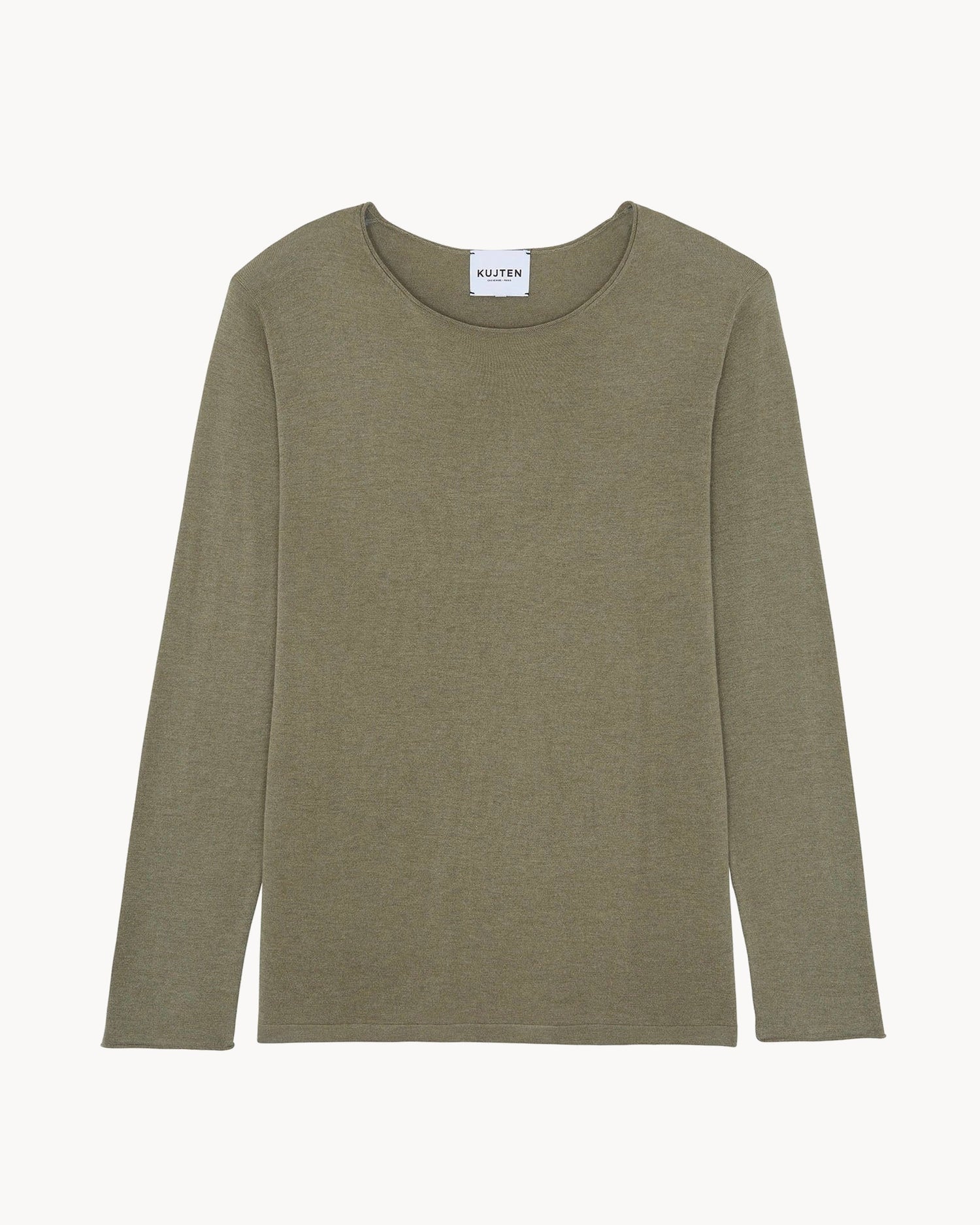 Top en cachemire & soie kaki pour homme - Kujten packshot