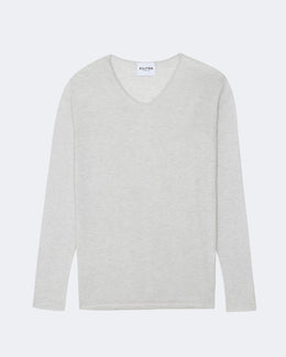 Top en cachemire & soie gris pour homme - Kujten packshot