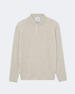 Pull en cachemire blanc et beige pour homme - Kujten packshot