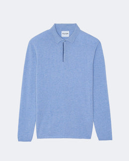 Pull en cachemire bleu pour homme - Kujten packshot