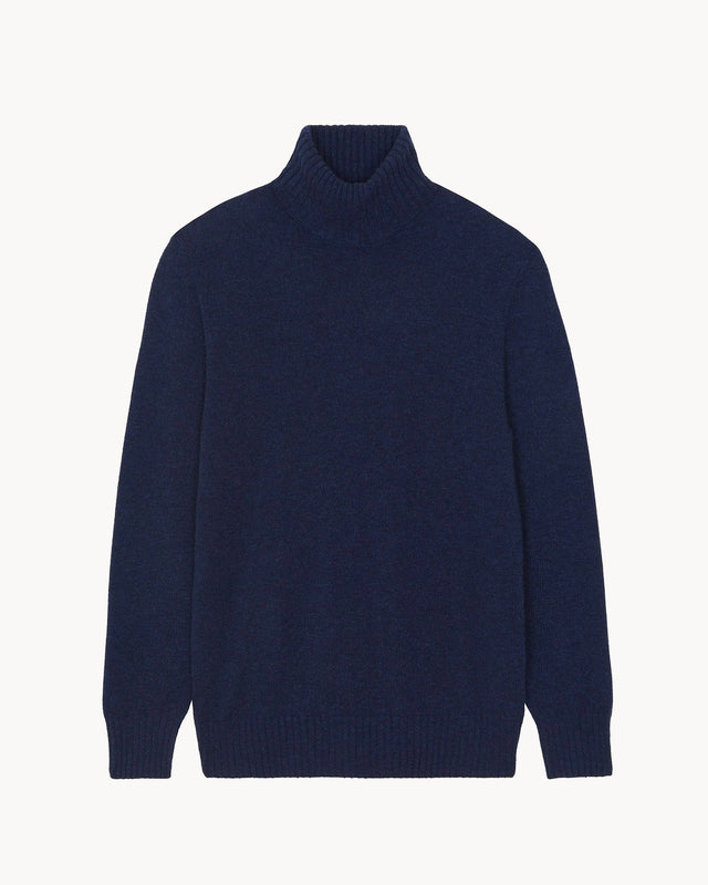 Pull Antho bleu indigo chiné - Image principale