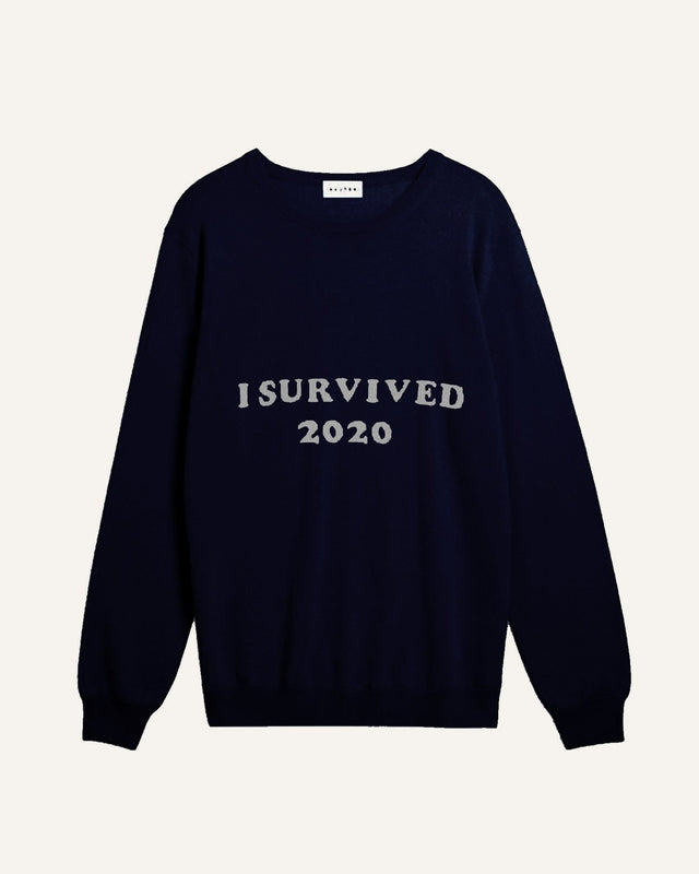 Pull I Survived 2020 bleu marine foncé - Image principale