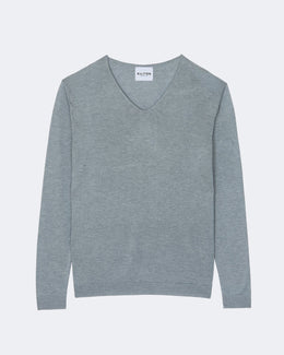 Pull en cachemire & soie gris pour homme - Kujten packshot
