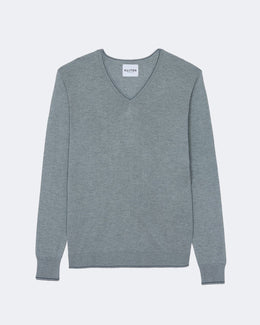 Pull en cachemire & soie gris pour homme - Kujten packshot