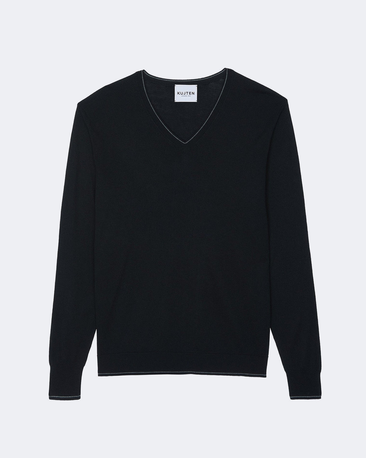 Pull en cachemire & soie noir pour homme - Kujten packshot