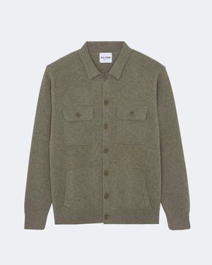 Chemise en cachemire kaki pour homme - Kujten packshot