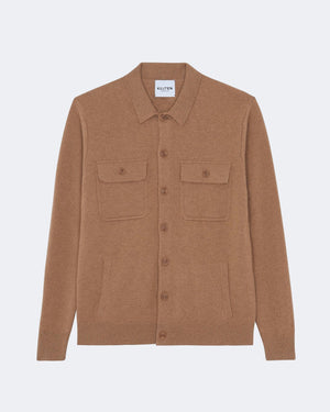 Chemise en cachemire camel pour homme - Kujten packshot