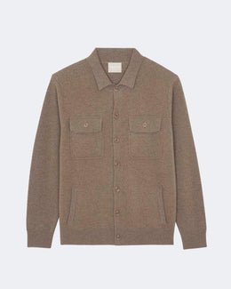 Chemise en cachemire beige pour homme - Kujten packshot