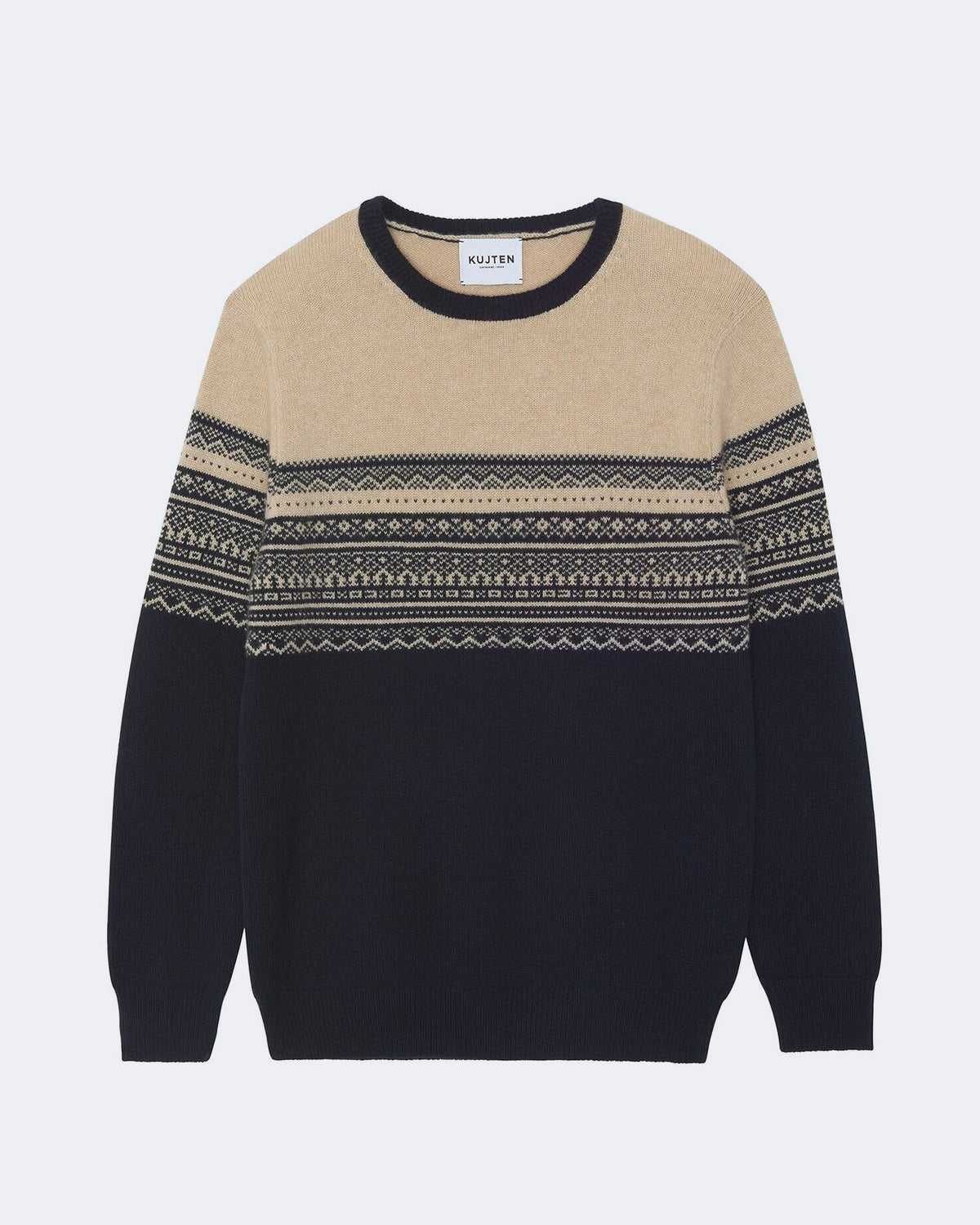 Pull en cachemire bleu pour homme - Kujten packshot