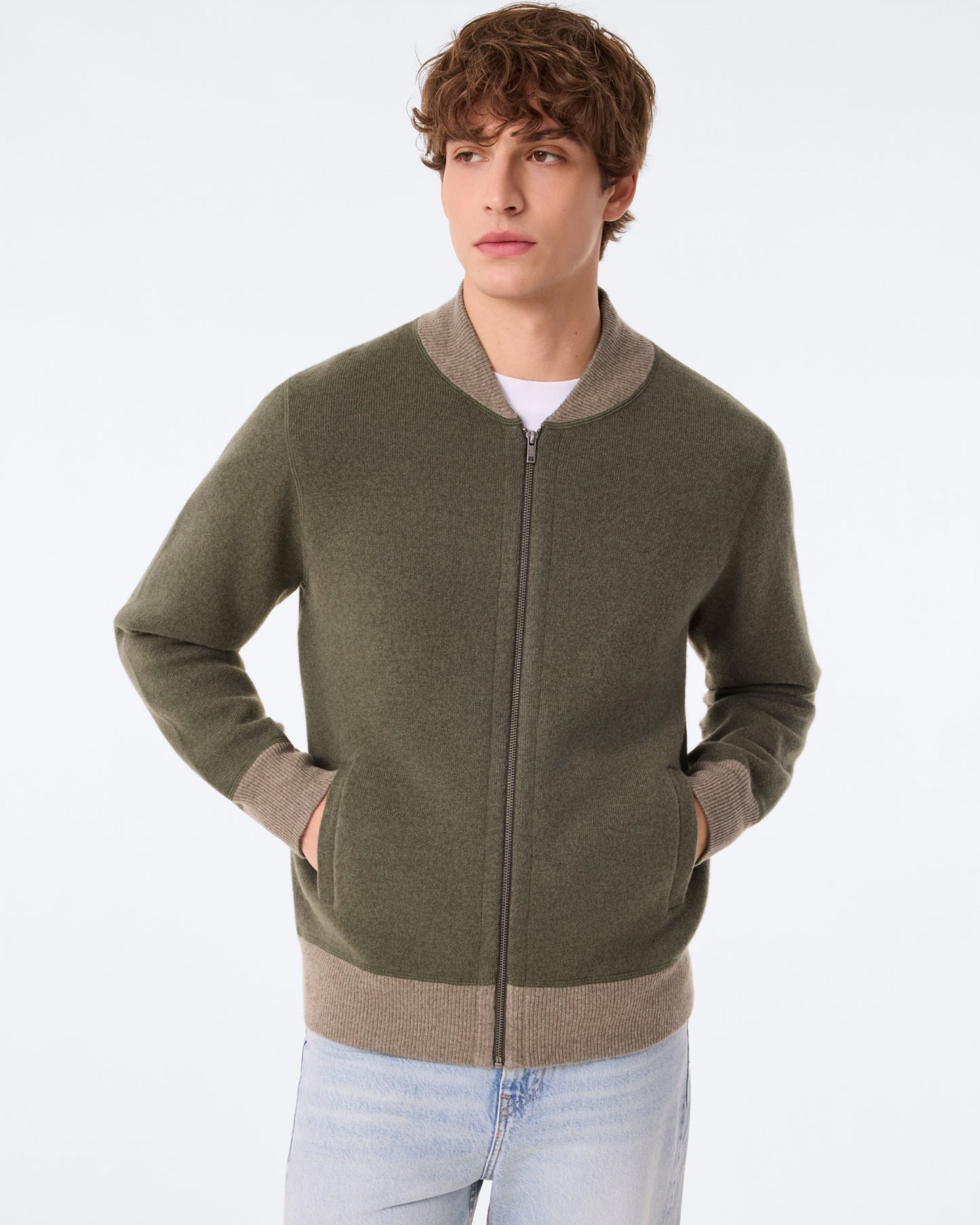 Veste Teddy Fredo kaki foncé