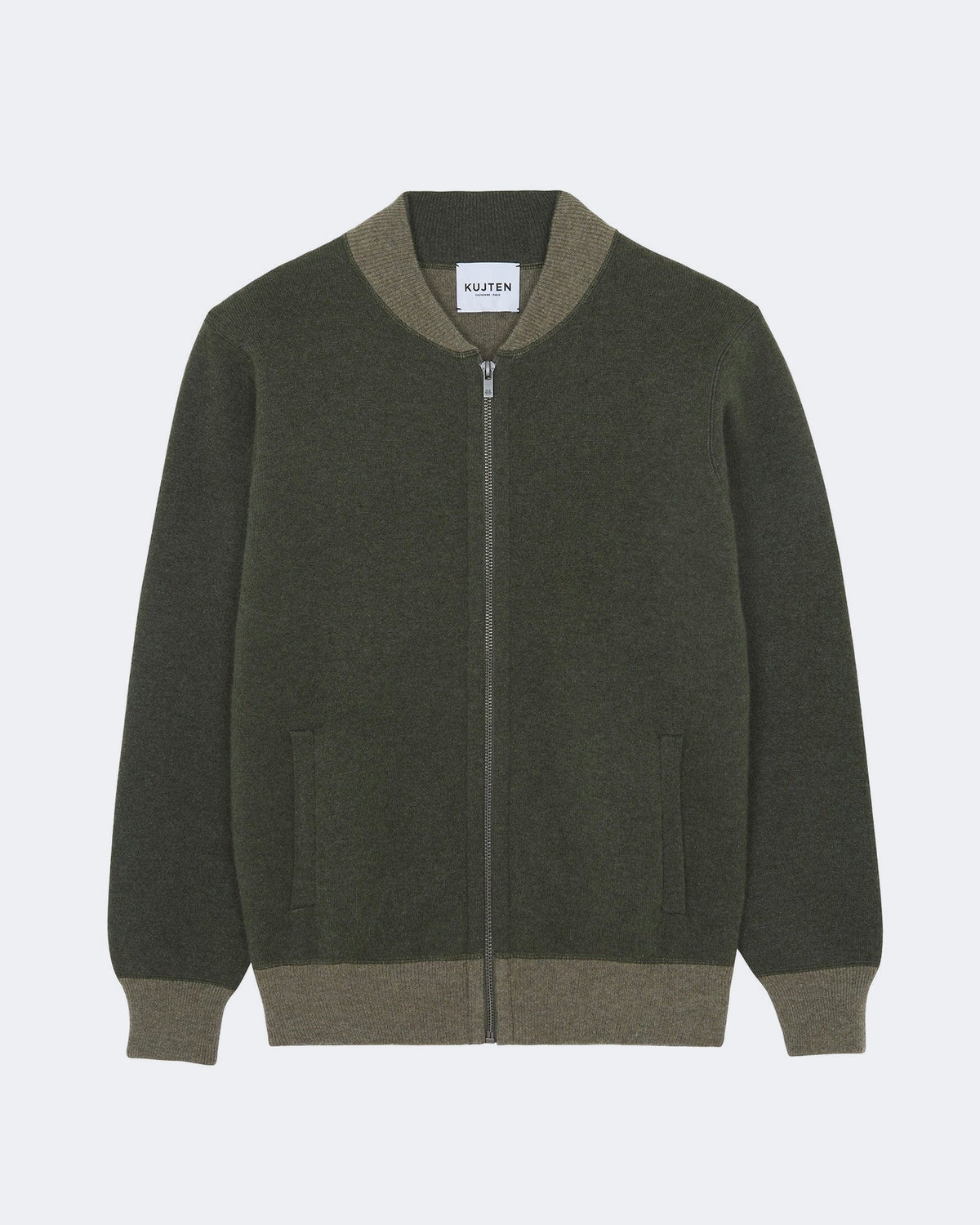 Veste en cachemire kaki pour homme - Kujten packshot