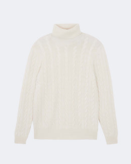 Pull en cachemire blanc pour homme - Kujten packshot