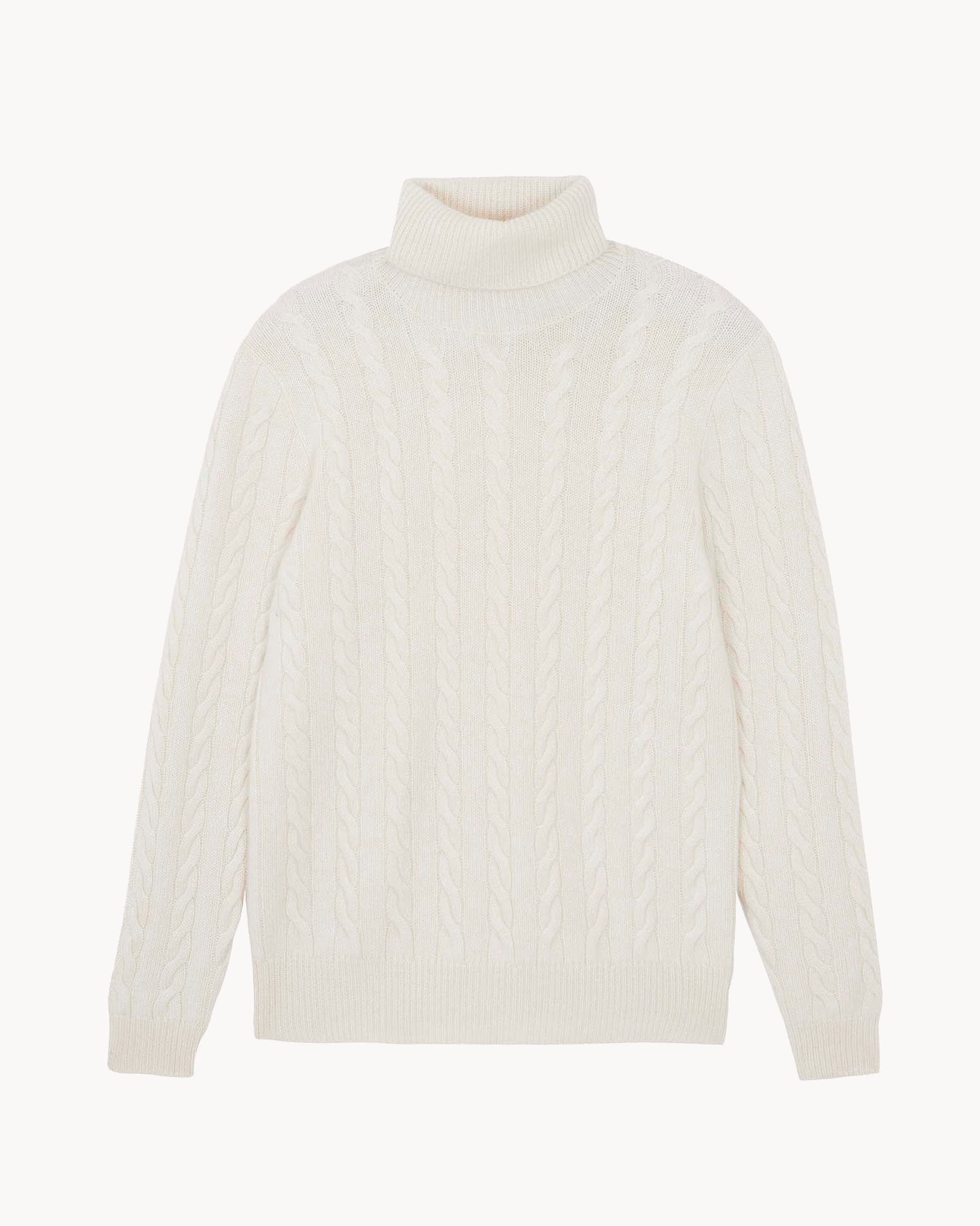 Pull en cachemire blanc pour homme - Kujten packshot