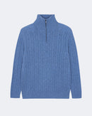 Pull en cachemire bleu pour homme - Kujten packshot