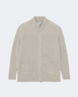 Gilet en cachemire blanc et beige pour homme - Kujten packshot