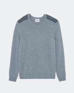 Pull en cachemire gris pour homme - Kujten packshot
