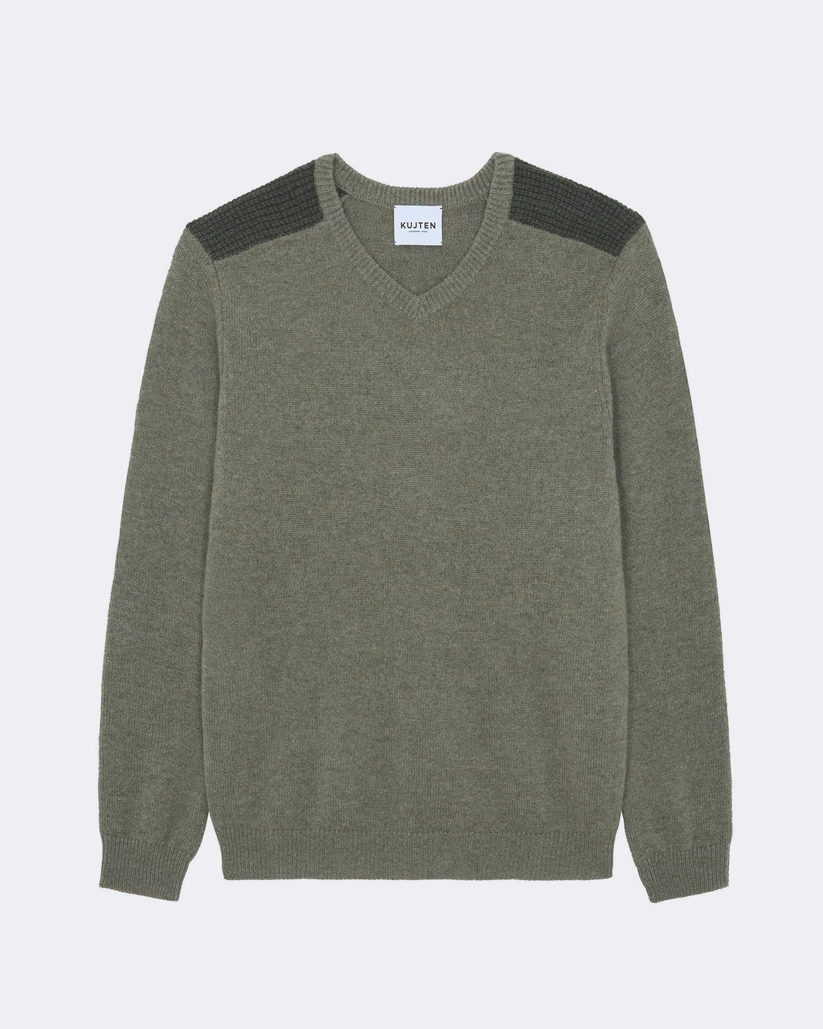 Pull en cachemire kaki pour homme - Kujten packshot