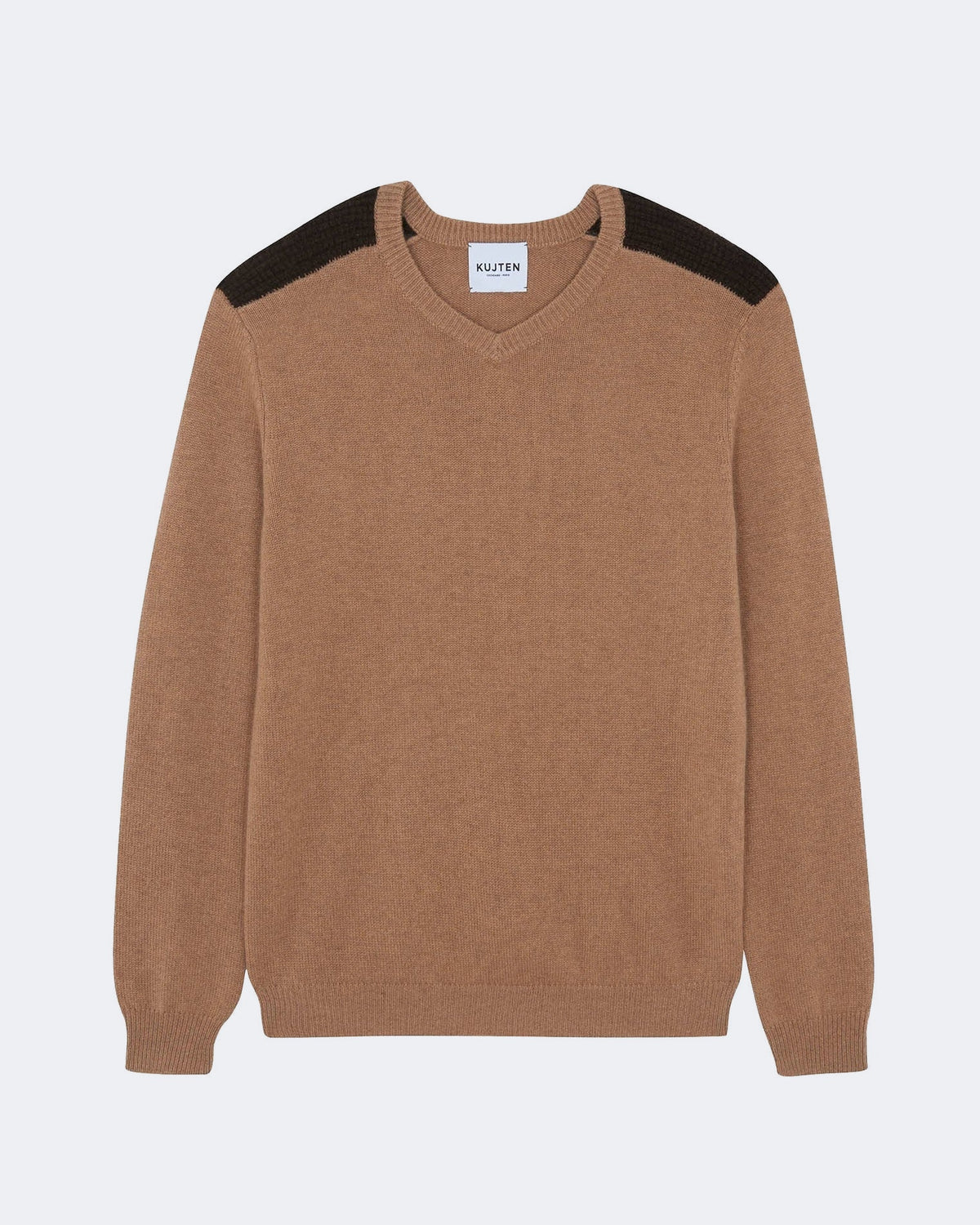 Pull en cachemire camel pour homme - Kujten packshot