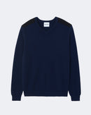 Pull en cachemire bleu pour homme - Kujten packshot