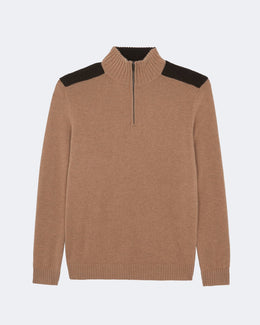 Pull en cachemire camel pour homme - Kujten packshot