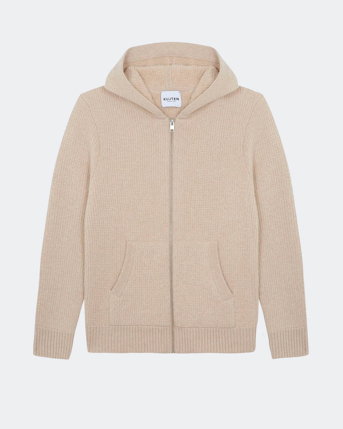Hoodie en cachemire beige pour homme - Kujten packshot