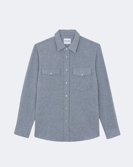 Chemise en cachemire gris pour homme - Kujten packshot