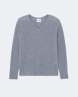 Pull anton tricotage jersey gris - Kujten packshot