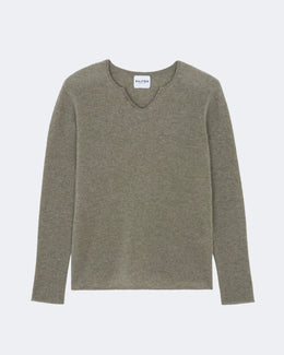Pull en cachemire kaki pour homme - Kujten packshot