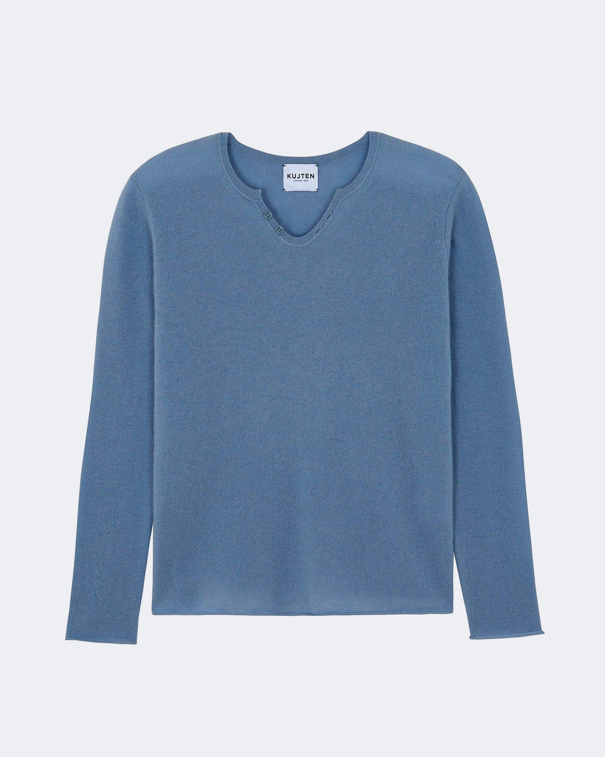 Pull en cachemire bleu pour homme - Kujten packshot