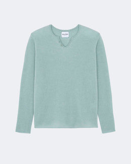 Pull en cachemire vert pour homme - Kujten packshot