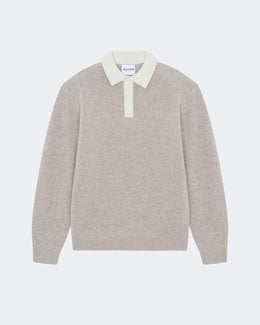 Polo roy droit blanc beige - Kujten packshot