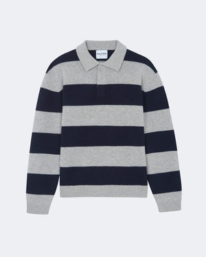 Polo roy rayure cachemire bleu - Kujten packshot