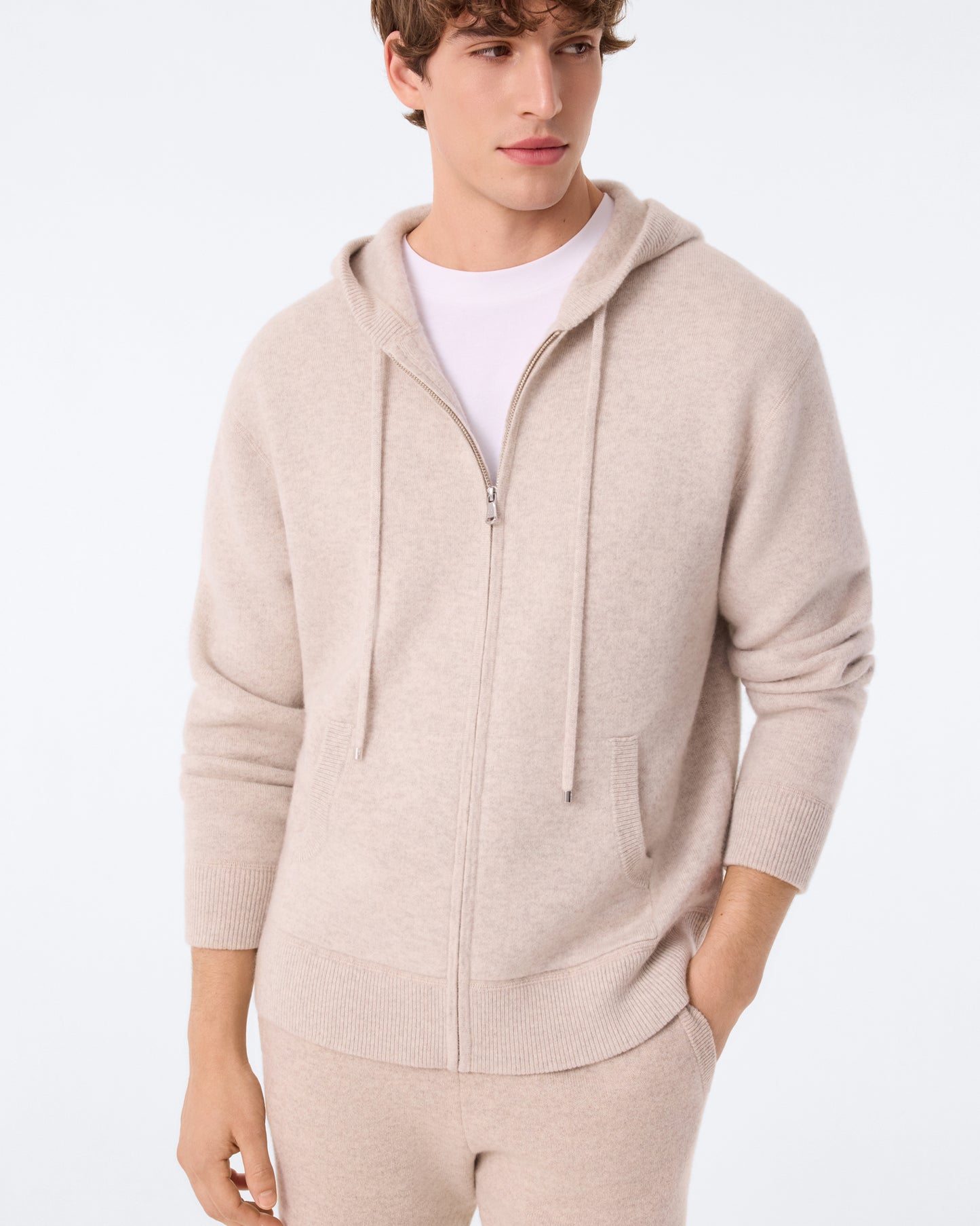 Hoodie Zippé Silvano avoine