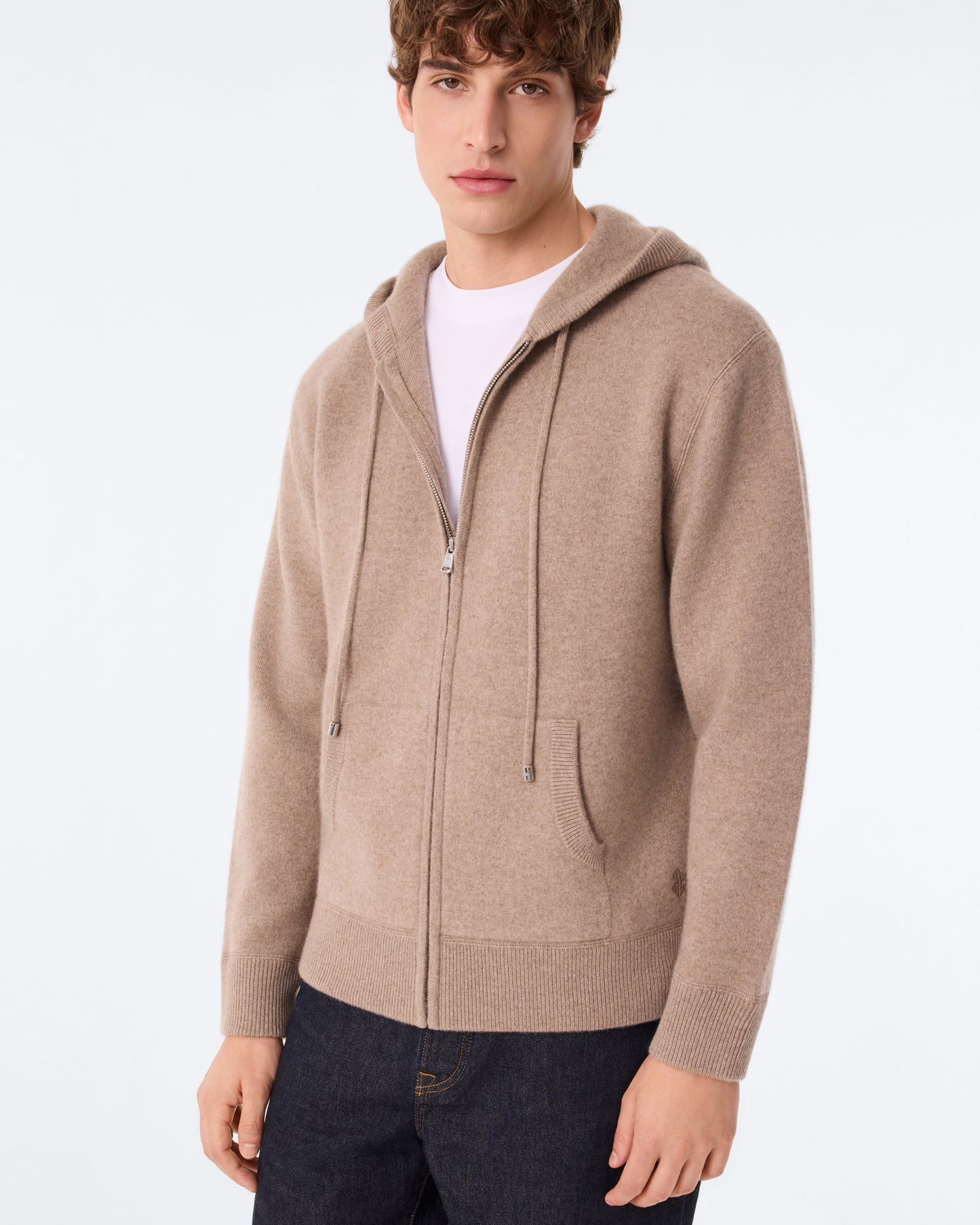 Hoodie Zippé Silvano taupe