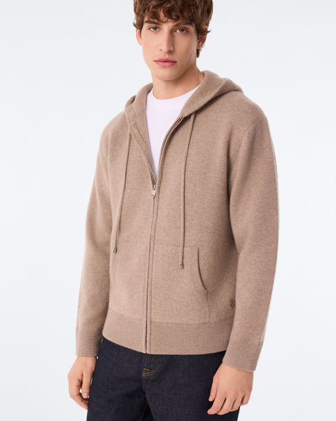 Hoodie Zippé Silvano taupe - Image 2