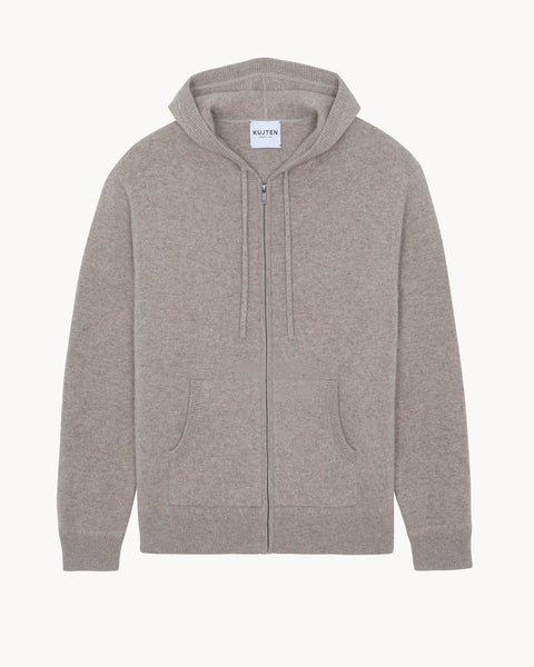 Hoodie Zippé Silvano taupe - Image 4