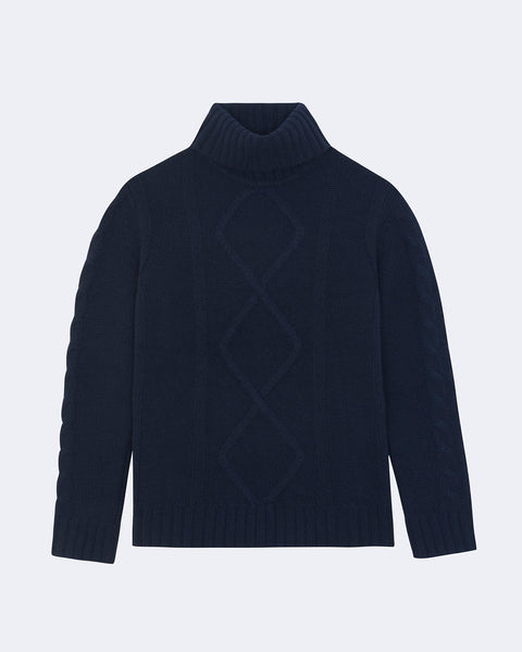 Pull Antho Cable bleu marine foncé - Image 4