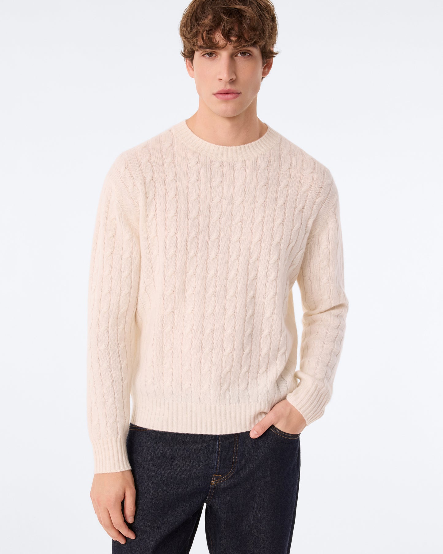 Pull Tomi Cable blanc