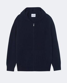 Hoodie en cachemire bleu pour homme - Kujten packshot