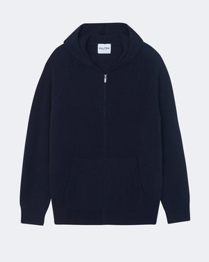 Hoodie en cachemire bleu pour homme - Kujten packshot