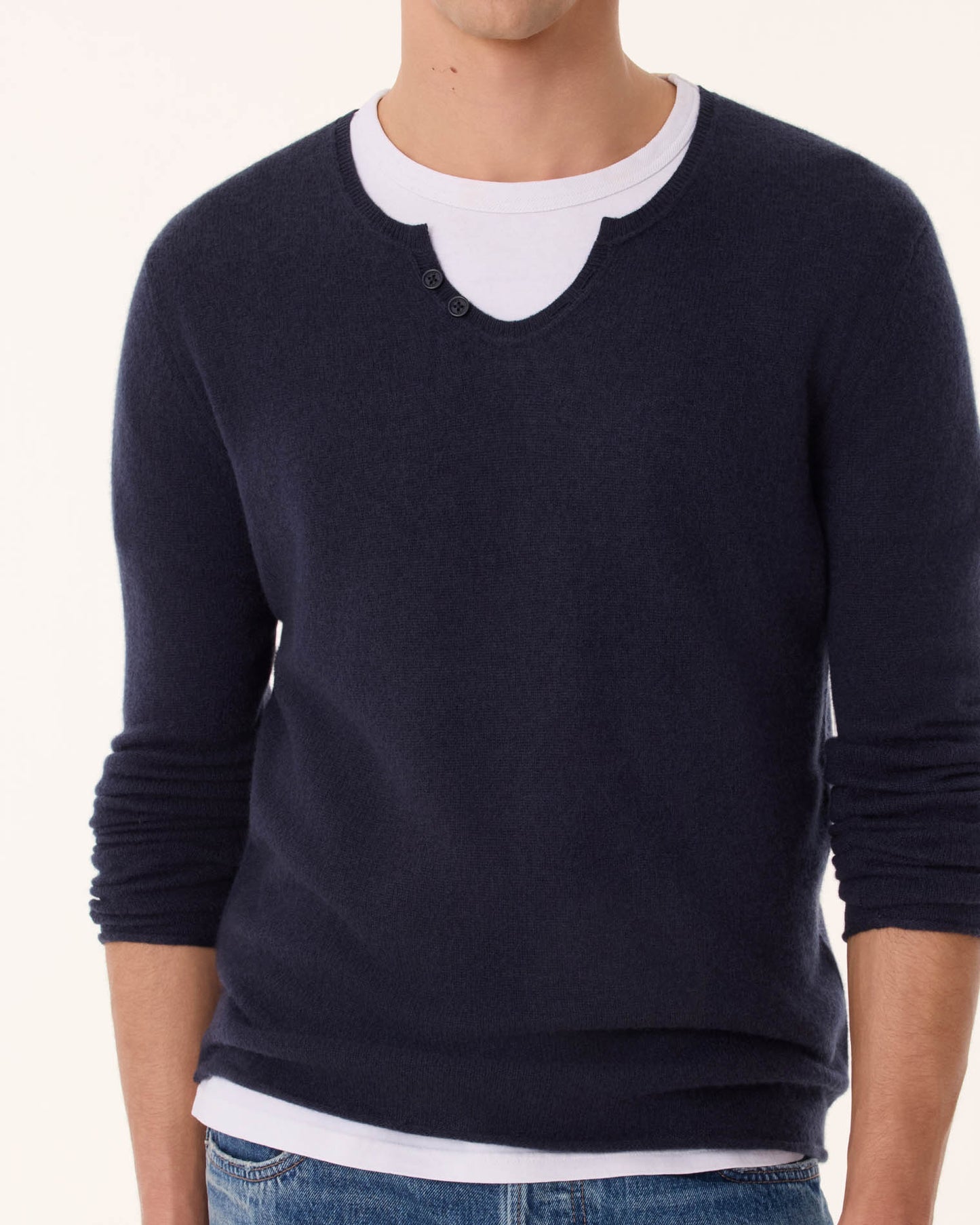 Pull anton cachemire bleu - Kujten
