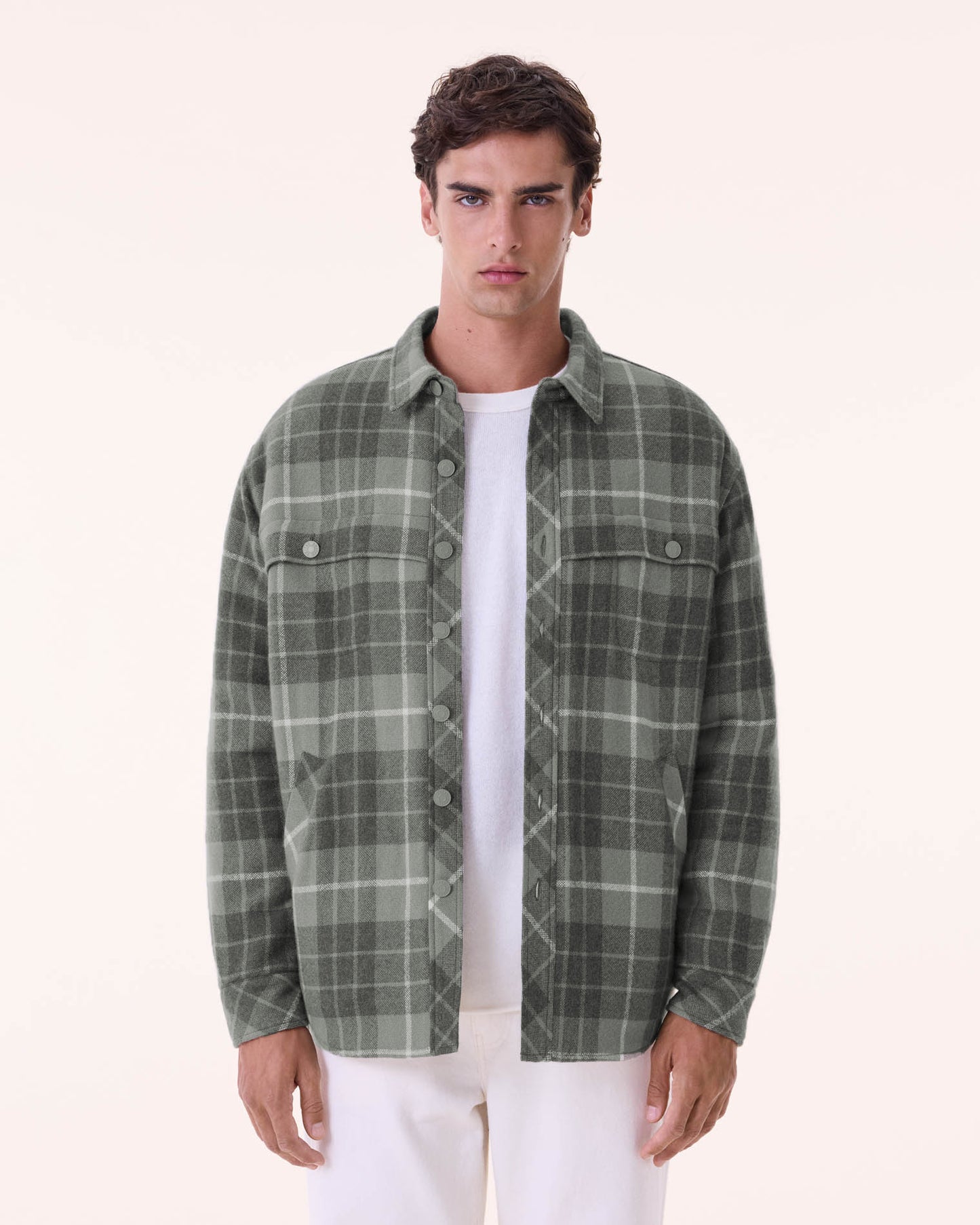 Surchemise Garou kaki chiné