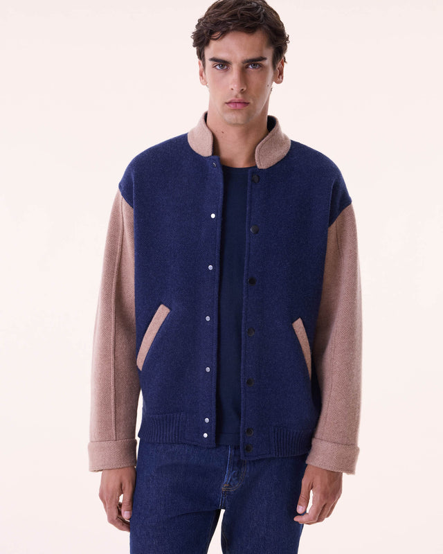 Bomber Xavier marl indigo blue - Image principale