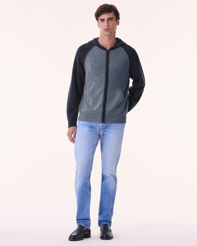 Sweater Hoodie Ron marl gray - Image principale