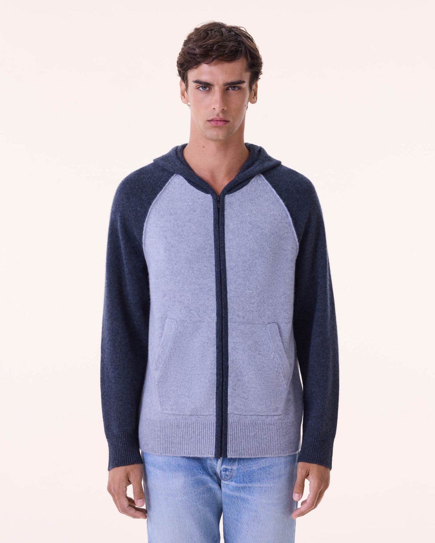 Sweater Hoodie Ron marl gray