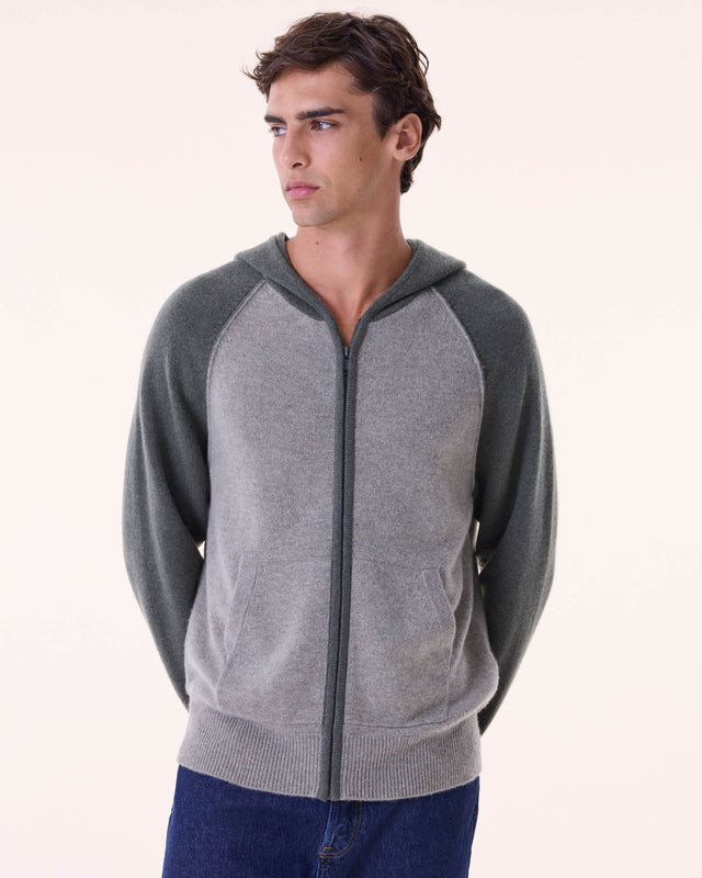 Sweater Hoodie Ron marl khaki - Image principale