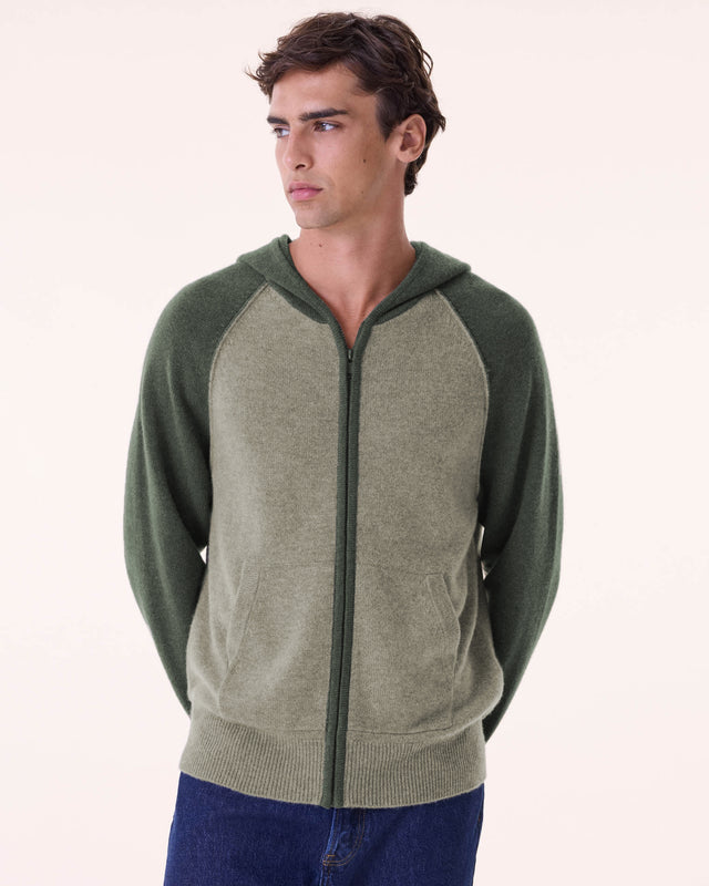 Sweater Hoodie Ron marl khaki - Image principale