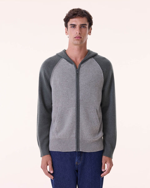 Sweater Hoodie Ron marl khaki - Image principale