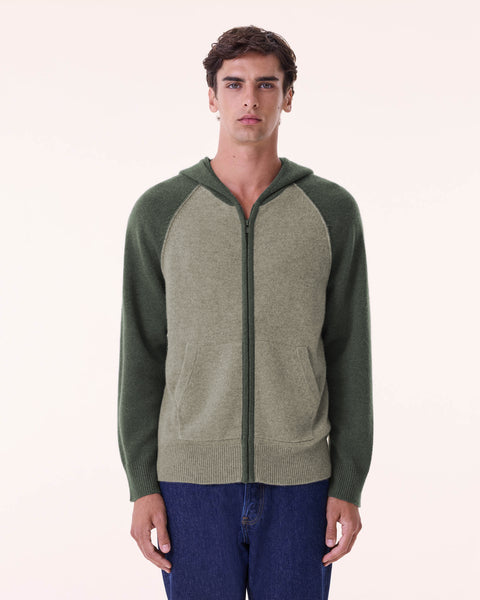 Sweater Hoodie Ron marl khaki - Image principale